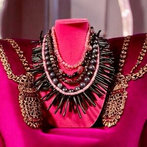 Stephen Dweck Natural Black Branch Coral Gem Stones Collectible Vintage Necklace